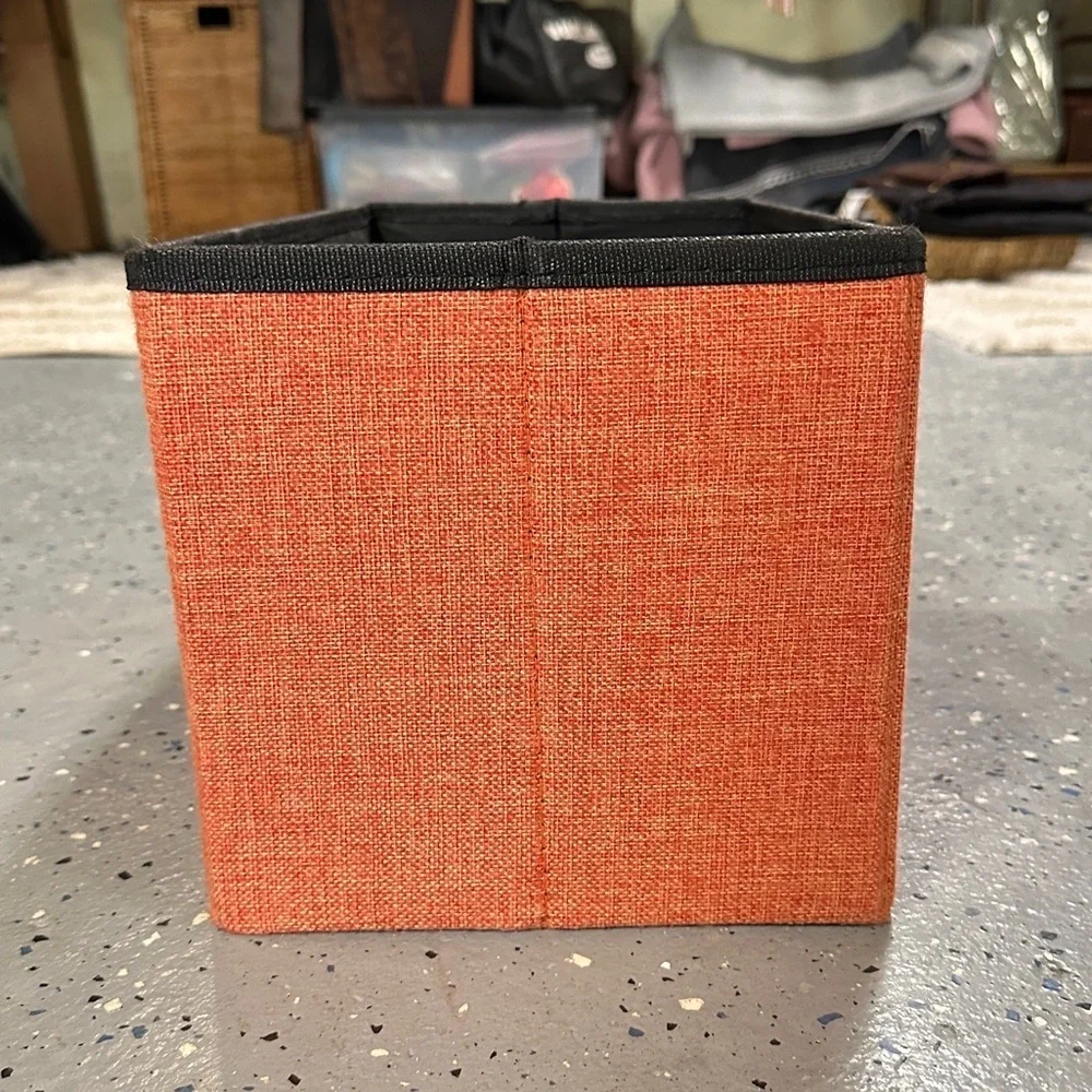 Woven Orange Storage Bin